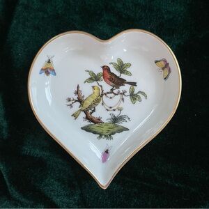 Herend Rothschild Bird Collection - Heart Trinket Dish